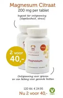De Rode Pilaren Magnesum Citraat aanbieding