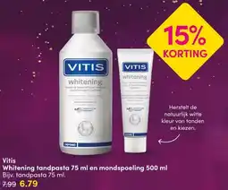 DA Vitis Whitening tandpasta 75 ml en mondspoeling 500 ml aanbieding