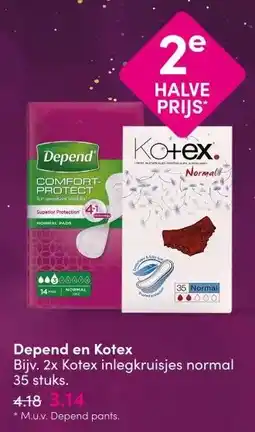 DA Depend en Kotex aanbieding
