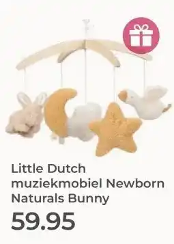 Prenatal Little Dutch muziekmobiel Newborn Naturals Bunny aanbieding