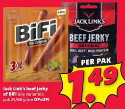 Nettorama Jack Link's beef jerky of BiFi aanbieding