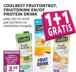Boon`s Markt COOLBEST FRUITONTBIJT, FRUITDRINK EN/OF PROTEIN DRINK aanbieding