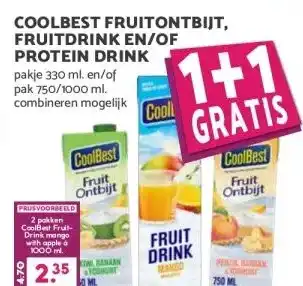 Boon`s Markt COOLBEST FRUITONTBIJT, FRUITDRINK EN/OF PROTEIN DRINK aanbieding