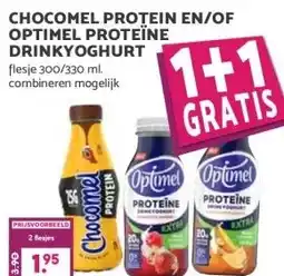 Boon`s Markt CHOCOMEL PROTEIN EN/OF OPTIMEL PROTEÏNE DRINKYOGHURT aanbieding