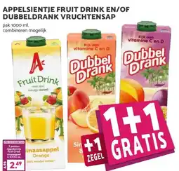 Boon`s Markt APPELSIENTJE FRUIT DRINK EN/OF DUBBELDRANK VRUCHTENSAP aanbieding