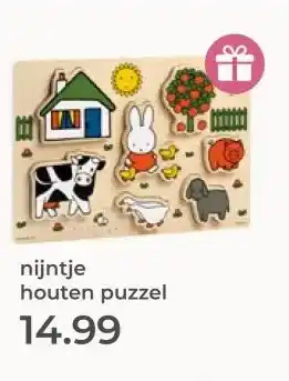 Prenatal nijntje houten puzzel aanbieding
