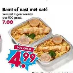 Boon`s Markt Bami of nasi met saté aanbieding