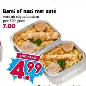 Boon`s Markt Bami of nasi met saté aanbieding