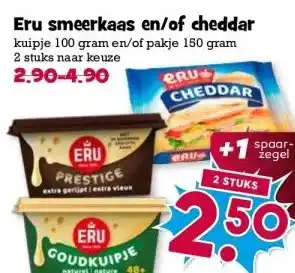 Boon`s Markt Eru smeerkaas en/of cheddar aanbieding