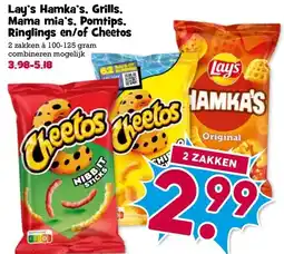 Boon`s Markt Lay's Hamka's, Grills, Mama mia's, Pomtips, Ringlings en/of Cheetos aanbieding
