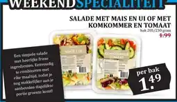 Boon`s Markt SALADE MET MAIS EN UI OF MET KOMKOMMER EN TOMAAT aanbieding