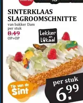 Boon`s Markt SINTERKLAAS SLAGROOMSCHNITTE aanbieding