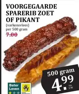 Boon`s Markt VOORGEGAARDE SPARERIB ZOET OF PIKANT aanbieding