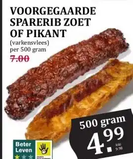 Boon`s Markt VOORGEGAARDE SPARERIB ZOET OF PIKANT aanbieding