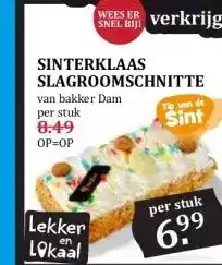 Boon`s Markt SINTERKLAAS SLAGROOMSCHNITTE aanbieding