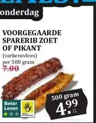 Boon`s Markt VOORGEGAARDE SPARERIB ZOET OF PIKANT aanbieding