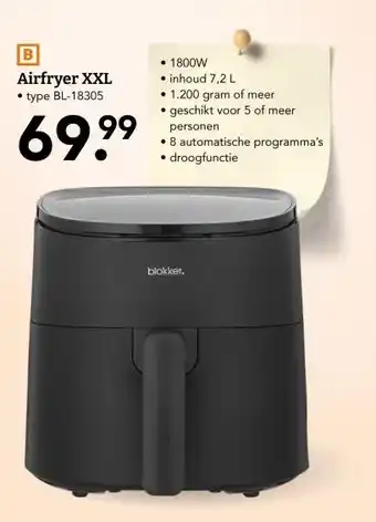 Blokker Airfryer XXL aanbieding
