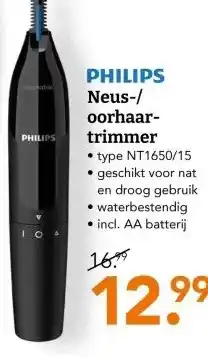 Blokker PHILIPS Neus-/ oorhaar- trimmer aanbieding
