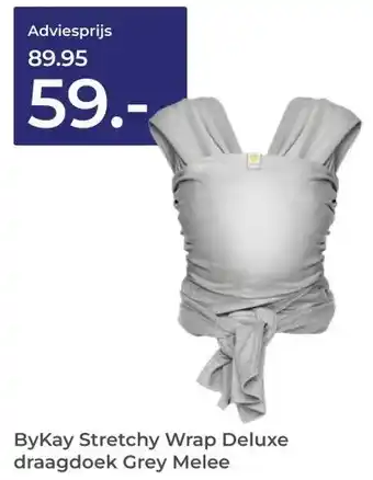 Prenatal ByKay Stretchy Wrap Deluxe draagdoek Grey Melee aanbieding
