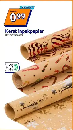 Action Kerst inpakpapier aanbieding