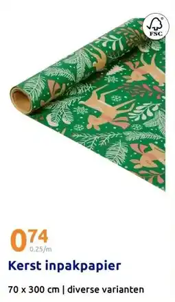 Action Kerst inpakpapier aanbieding