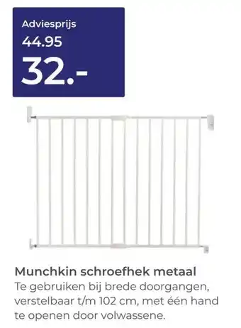 Prenatal Munchkin schroefhek metaal aanbieding