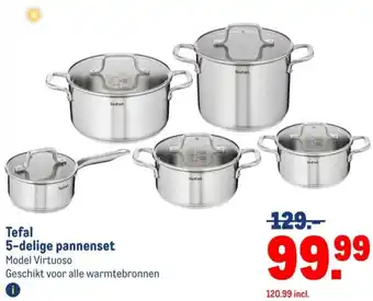 Makro Tefal 5-delige pannenset aanbieding