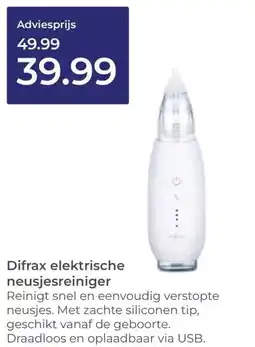Prenatal Difrax elektrische neusjesreiniger aanbieding