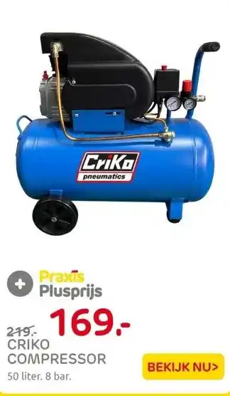 Praxis Criko Compressor - Oliegesmeerd - 50L - aanbieding