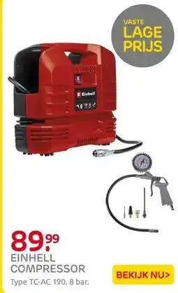 Praxis Einhell Compressor TC-AC 190 OF Set - aanbieding