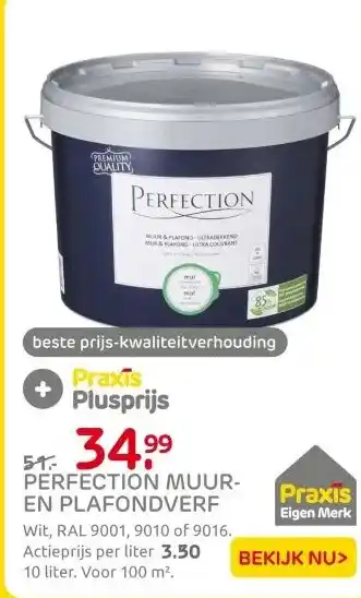 Praxis Perfection Muur & Plafond Muurverf - Mat aanbieding