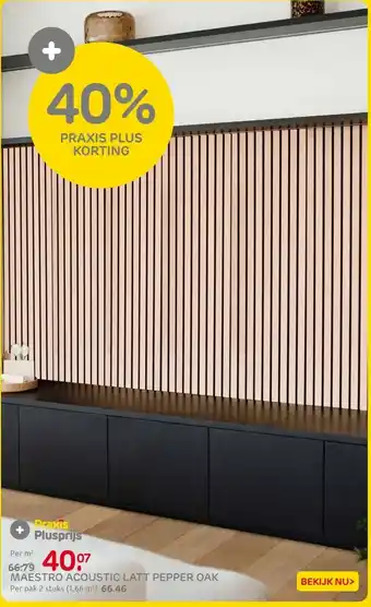 Praxis Maestro Latt lattenwand - Pepper Oak + aanbieding