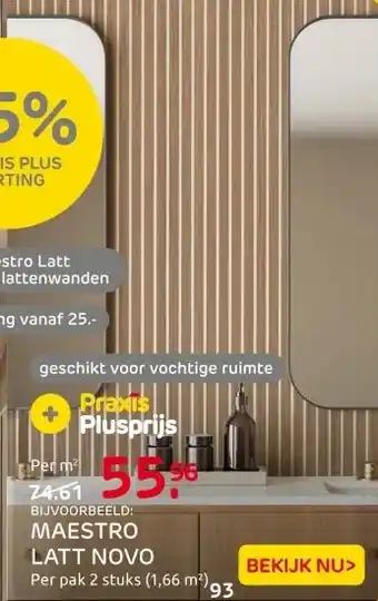 Praxis Maestro Latt Novo lattenwand - Natural aanbieding