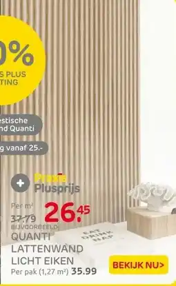 Praxis Quanti Akoestische Lattenwand - Licht aanbieding