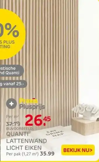 Praxis Quanti Akoestische Lattenwand - Licht aanbieding