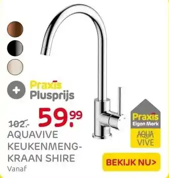 Praxis AquaVive keukenmengkraan Shire gun metal aanbieding
