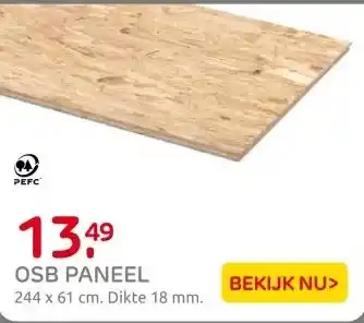 Praxis OSB paneel - 18mm - 244x59cm aanbieding