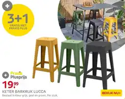 Praxis Keter barkruk Lucca geel 38,4x38,4x65cm aanbieding