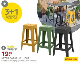 Praxis Keter barkruk Lucca geel 38,4x38,4x65cm aanbieding