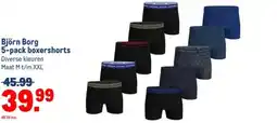 Makro Björn Borg 5-pack boxershorts aanbieding