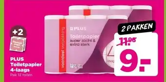 PLUS PLUS Toiletpapier 4-laags aanbieding