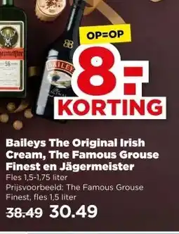 PLUS Baileys The Original Irish Cream, The Famous Grouse Finest en Jägermeister aanbieding