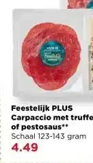 PLUS Feestelijk PLUS Carpaccio met truffelmayonaise aanbieding