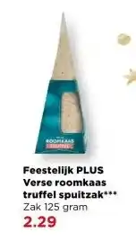 PLUS Feestelijk PLUS Verse roomkaas truffel spuitzak aanbieding