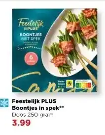 PLUS Feestelijk PLUS Boontjes in spek aanbieding