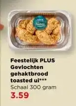 PLUS Feestelijk PLUS Gevlochten gehaktbrood toasted ui aanbieding
