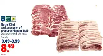 Makro Metro Chef varkensspek of procureurlappen bulk aanbieding