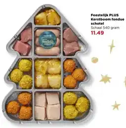 PLUS Feestelijk PLUS Kerstboom fondue schotel aanbieding