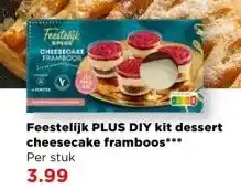 PLUS Feestelijk PLUS DIY kit dessert cheesecake framboos aanbieding