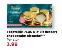 PLUS Feestelijk PLUS DIY kit dessert cheesecake pistache aanbieding